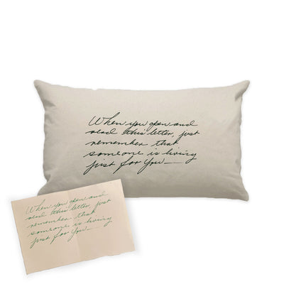 Natural Custom Handwritten Letter Lumbar Pillow - The Printed Gift