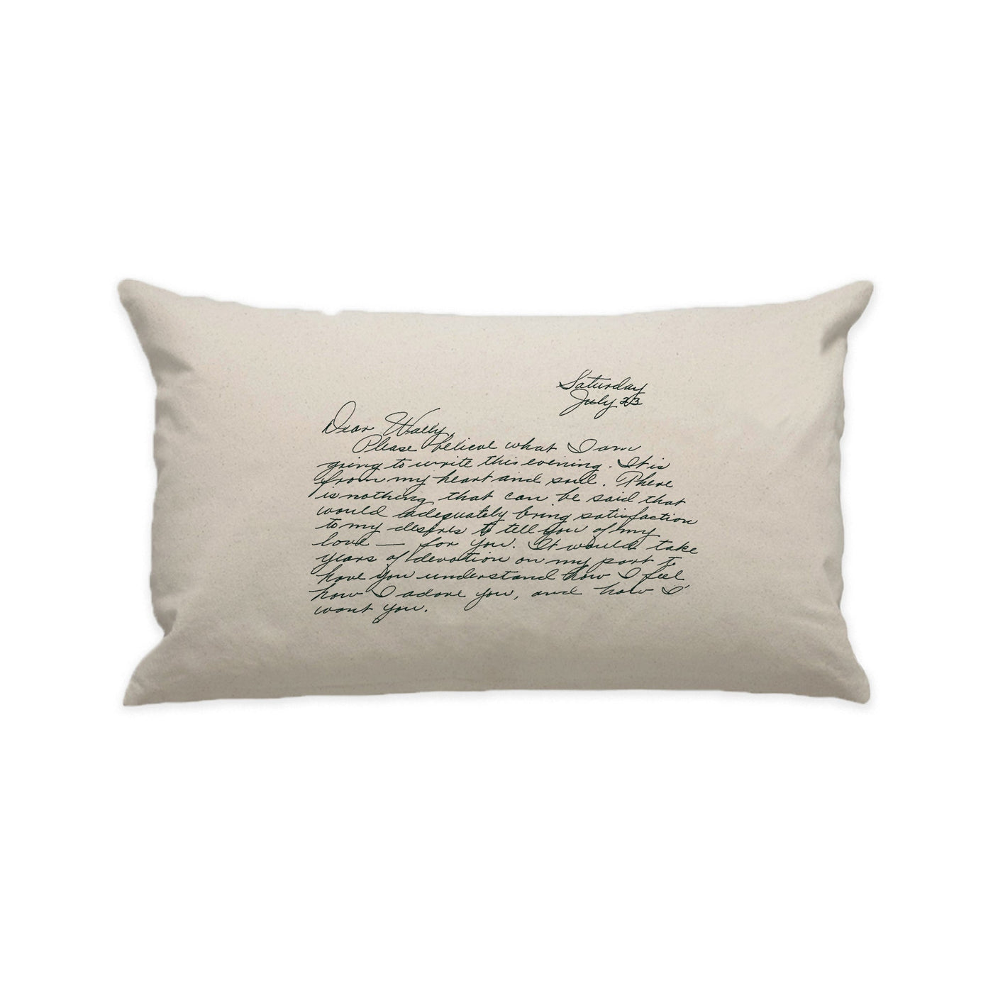 Natural Custom Handwritten Letter Lumbar Pillow - The Printed Gift