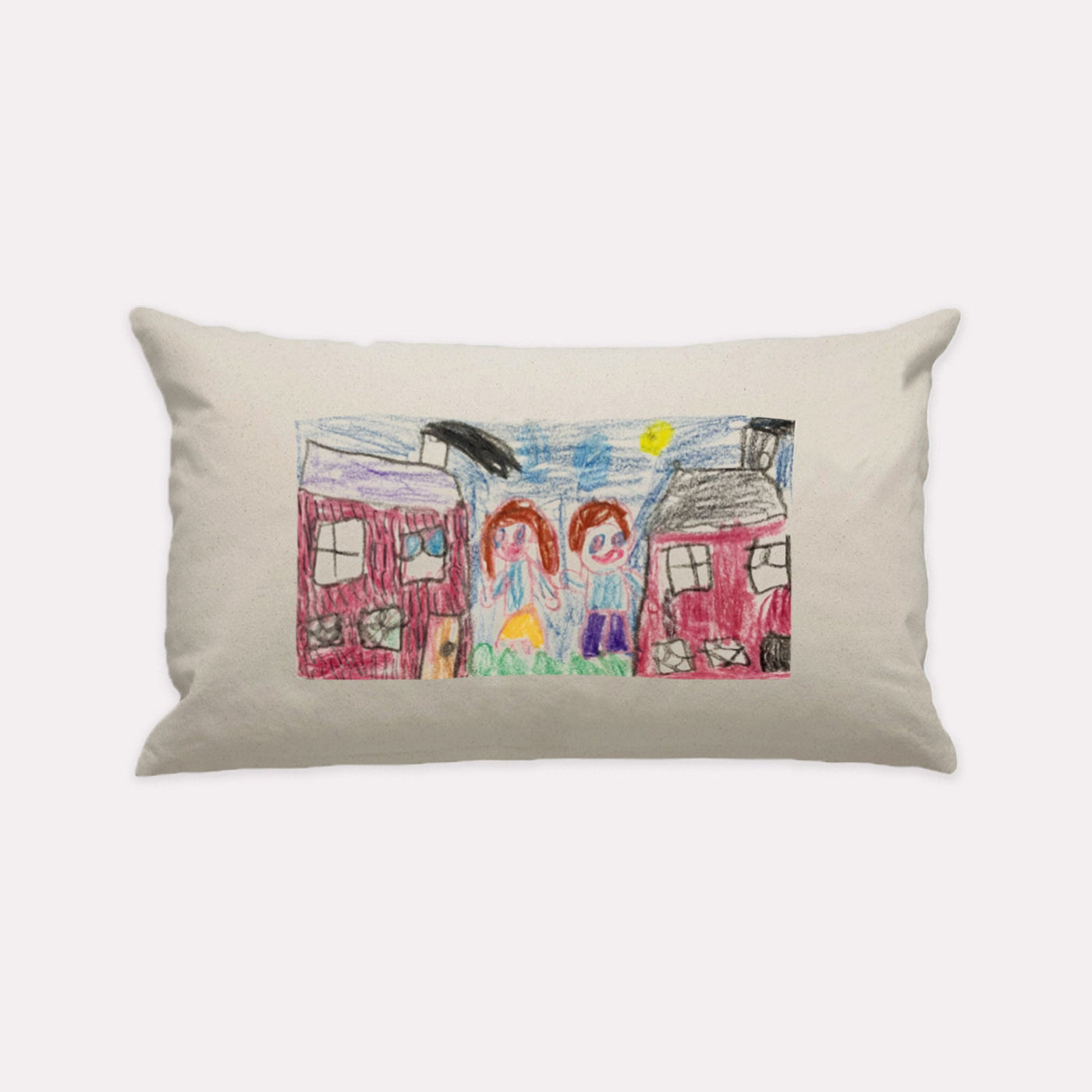 Natural Custom Kids Artwork Lumbar Pillow - The Printed Gift