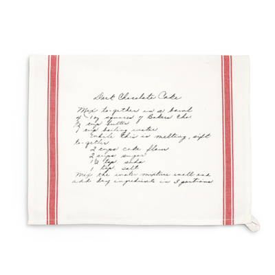Red Striped Custom Family Recipe Kitchen Towel - The Printed Gift