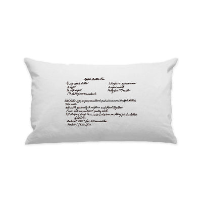 White Canvas Custom Family Recipe Lumbar Pillow - The Printed Gift