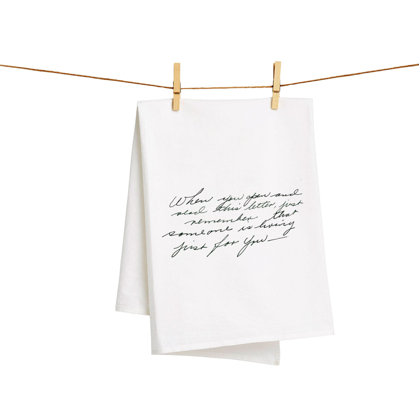 White Cotton Custom Handwritten Letters Towel - The Printed Gift