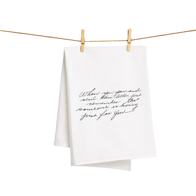 White Cotton Custom Handwritten Letters Towel - The Printed Gift