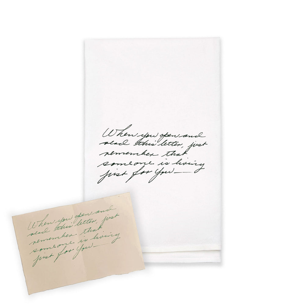 White Cotton Custom Handwritten Letters Towel - The Printed Gift