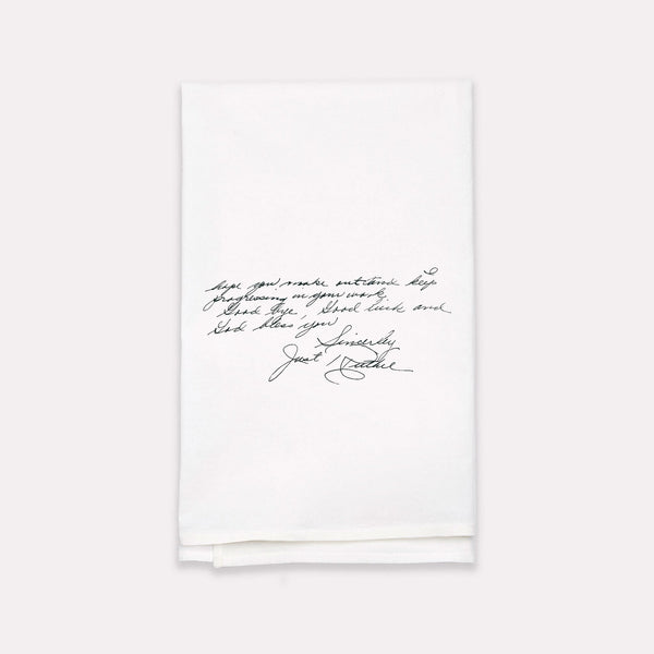 White Cotton Custom Handwritten Letters Towel - The Printed Gift