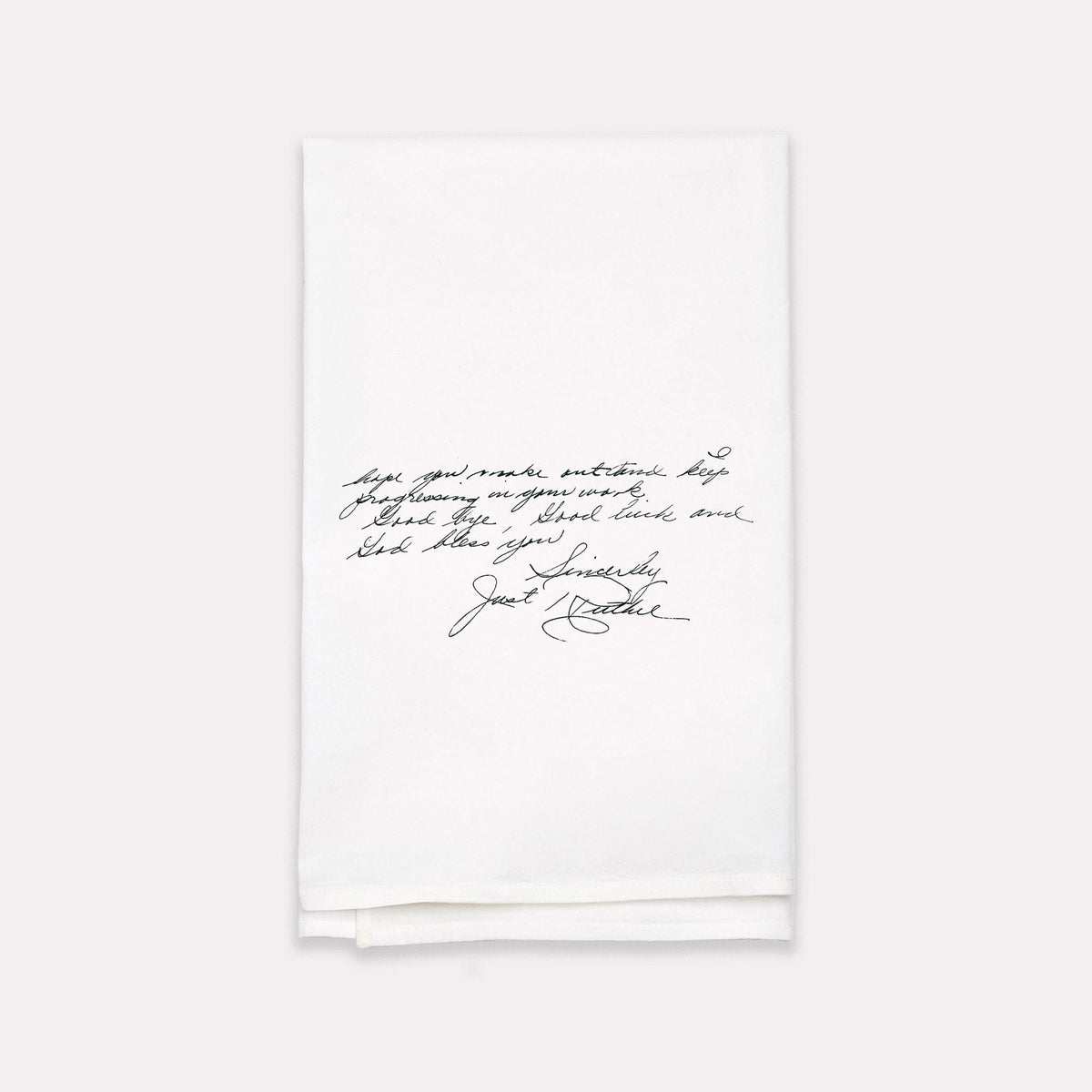 White Letter Tea Towel