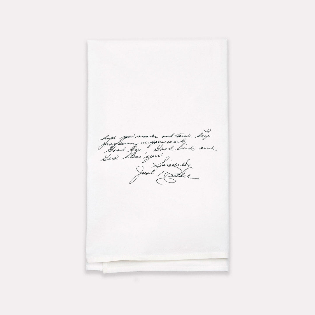 White Cotton Custom Handwritten Letters Towel - The Printed Gift