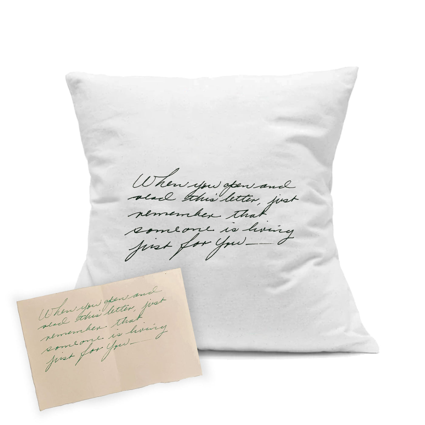 White Custom Handwritten Letter Decorative Pillow - The Printed Gift