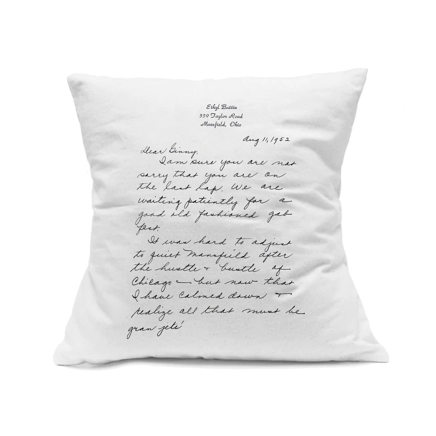 White Custom Handwritten Letter Decorative Pillow - The Printed Gift