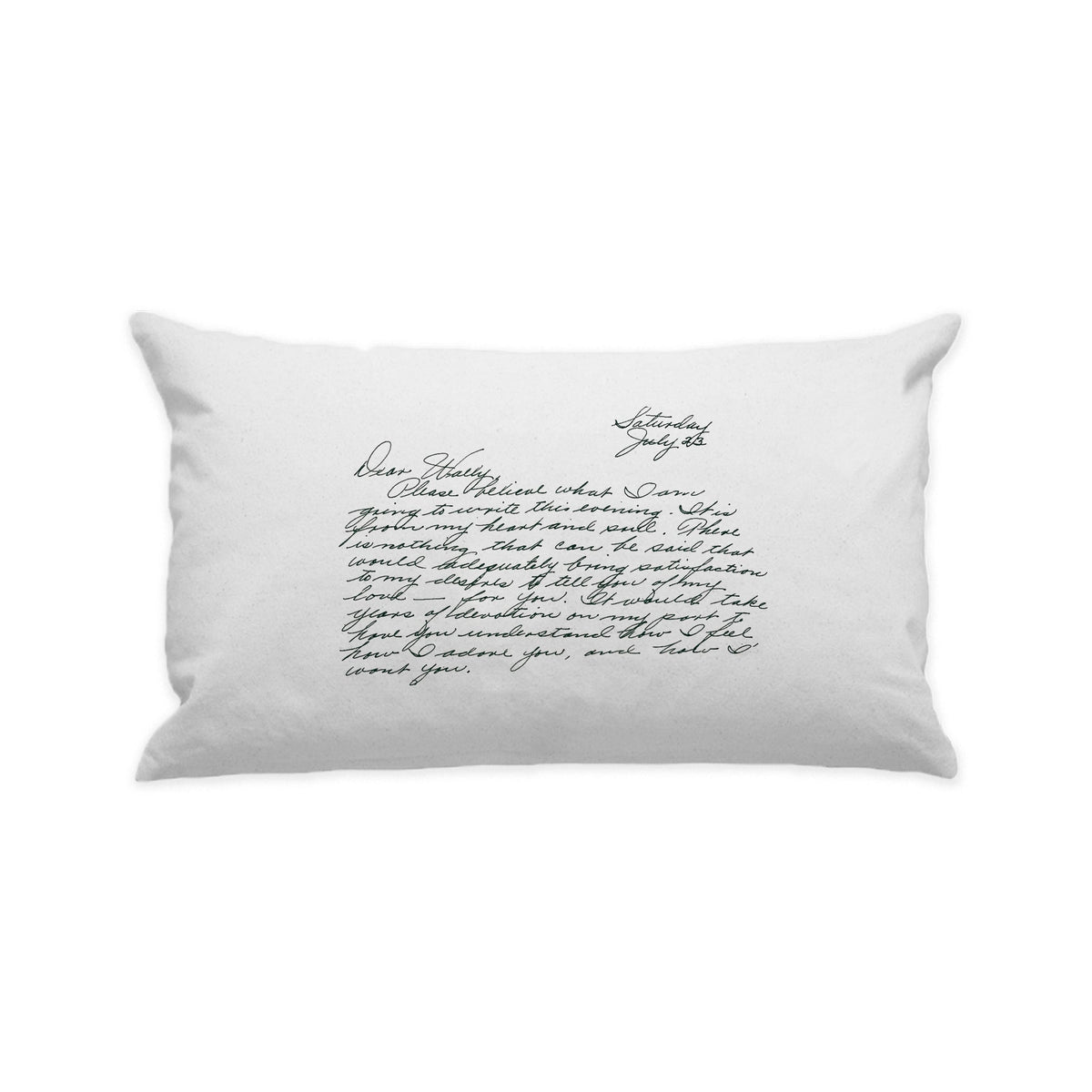 White Custom Handwritten Letter Lumbar Pillow - The Printed Gift