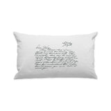 White Custom Handwritten Letter Lumbar Pillow - The Printed Gift