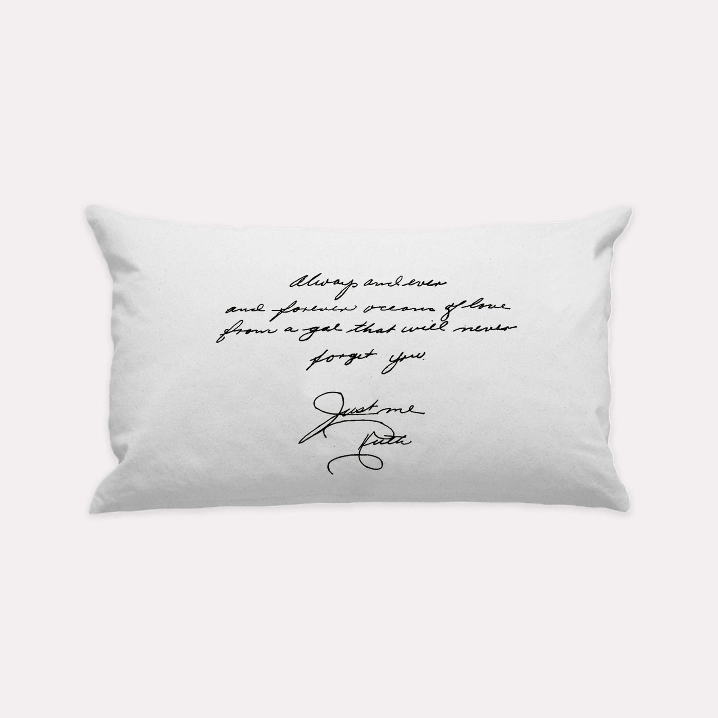 White Custom Handwritten Letter Lumbar Pillow - The Printed Gift