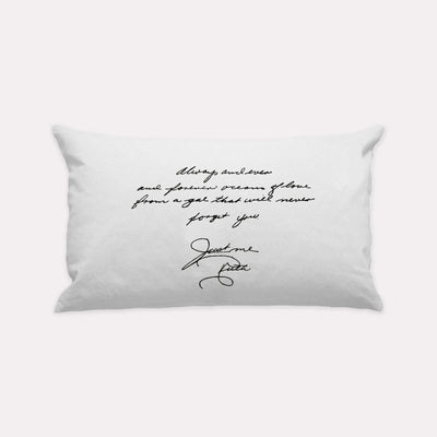 White Custom Handwritten Letter Lumbar Pillow - The Printed Gift