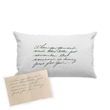 White Custom Handwritten Letter Lumbar Pillow - The Printed Gift