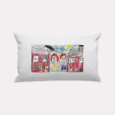 White Custom Kids Artwork Lumbar Pillow - The Printed Gift